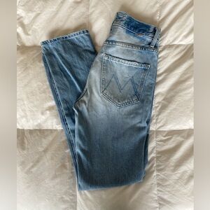 MOTHER straight leg high waisted hiker hover jeans